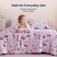 thumbnail image 6 of Sleep Zone Twin Kids Bedding Comforter Set, 5 Piece Girl Cute Durable Children Bed in a Bag, Space Unicorn, 6 of 8