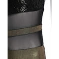 thumbnail image 6 of Haitryli Latin Dance Leotard for Women One Piece Sequin Metallic Rompers Gymnastics Bodysuit Gold S, 6 of 7
