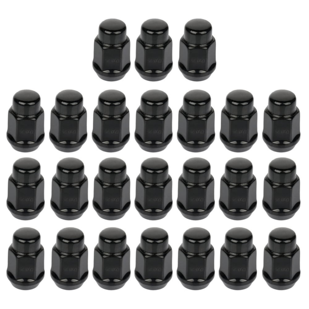 24 Pieces Black M12x1.25 Lug Nuts 1.395'' Fits Nissan Xterra Titan For