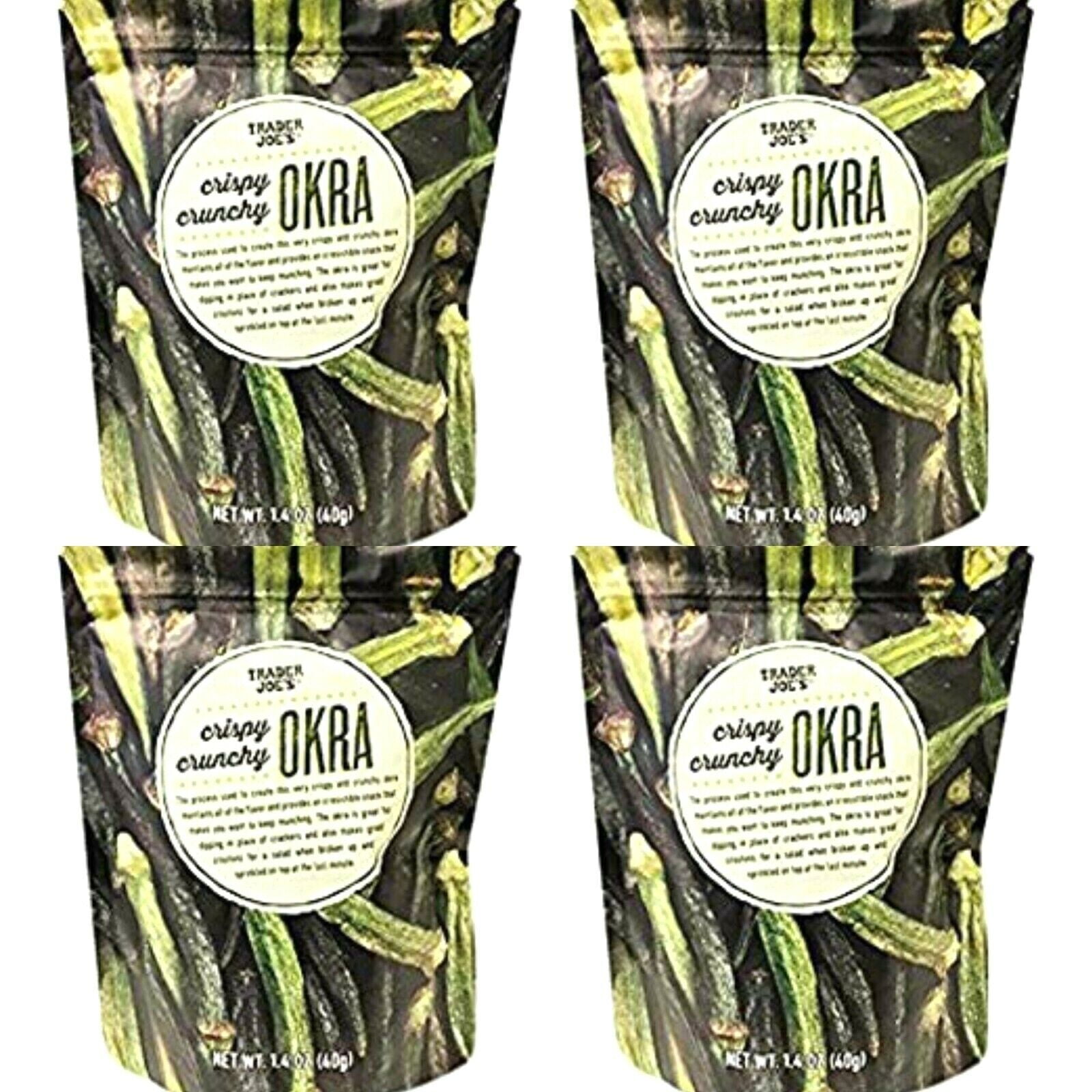 4 Packs Trader Joe's Crispy Crunchy Okra 1.4 oz Each Pack