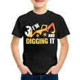 thumbnail image 4 of WUXIAN Toddler Shirt Short Sleeve Excavator Graphic Solid Color Tee Shirts Tops,Black,3-4 Years, 4 of 4