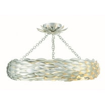 Crystorama Broche 6 Light Antique Silver Ceiling Mount - 24"W x 5"H x 24"D
