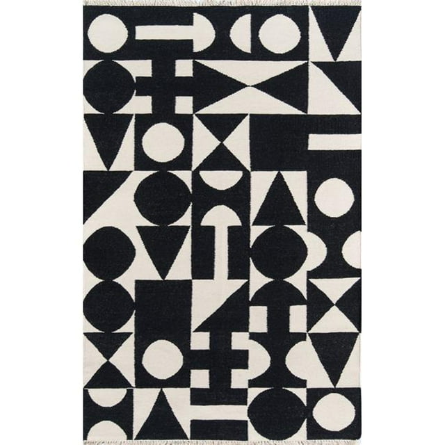 Novogratz TOPANTOP-3BLK2380 2 ft. 3 in. x 8 ft. Topan-3 Hand Woven Runner Rug - Black