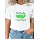 thumbnail image 1 of Camiseta básica para mujer de veranoWomen's "Not Lucky Simply Blessed" St. Patrick's Day T-Shirt - White, Round Neck Short Sleeve with GCamisetas de verano para mujer, manga corta, cuello redondo, c, 1 of 5