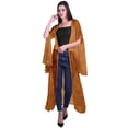 thumbnail image 2 of Moomaya Open Front Printed Georgette Shrug Slit Sleeve Beach Cover Up For Women, 2 of 5