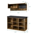 thumbnail image 2 of Hall Tree Shoe Bench Industrial 6 in 1 Coat/Shoe Rack with 5 Hooks, 12 Storage Cubbies with Bookshelf and Small Blackboard, for Entryway, Hallway, Living Room, 2 of 9