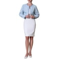 thumbnail image 2 of INSPIRE CHIC Womens Houndstooth Blazer Collarless Open Front Crop Plaid Tweed Jacket 2XL 1, 2 of 5