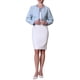 thumbnail image 2 of BLAZER SIN COLLAR HOUNDSTOOTH PARA MUJERES INSPIRE CHIC, ABIERTO EN FRONTAL, CORTO, DE TWEED A CUADROS, TALLA XL, 2 of 5