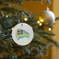 thumbnail image 7 of Map And Flag Of The Dominican Republic With Dominican Republic In Both English And Spanish, Circle Porcelain Ornament, 7 of 7