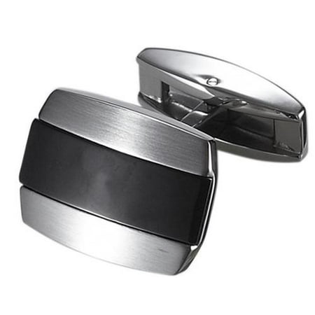 Caseti CACL005 Caseti Racer Black Stripe Stainless Steel Cufflinks