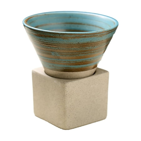 

QDJZ 100ML Crude Pottery Funnel Coffee Cup with Base Heat-resistant Handmade Japanese Style Latte Cappuccino Tea Espresso Tapered Mug Birthday Gift
