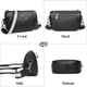 thumbnail image 5 of Bolso bandolera de piel para mujer con correa ancha, pequeño, con cremallera y correa extraíble, funda para móvil (negro), 5 of 5
