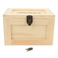 thumbnail image 2 of Caja Contenedor De Madera Maciza Para Escritorio, Caja De Almacenamiento De Madera Segura Multifuncional Para Escritorio, Superficie Lisa Para Papelería, 2 of 7