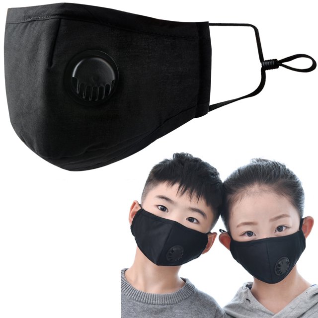 Mascarilla facial reutilizable para niños, ajustable, transpirable, para deportes, escuela y actividades al aire libre, de color negro