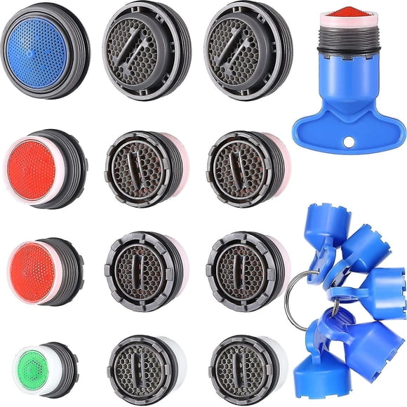 12 Pcs Faucet Aerator compatiblement compatible Sink Aerators With 5 Pcs Faucet Aerator Key Removal Wrench Tool M16.5 18.5 21.5 24 Mm_GET IT Gifts_High-quality