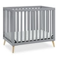 thumbnail image 5 of Delta Children Essex Convertible Mini Baby Crib with 2.75-Inch Mattress, Grey w/Natural, 5 of 12