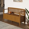 thumbnail image 6 of Brooklyn 48 inch Wide Solid Wood Contemporary Entryway Storage Bench in Light Golden Brown, 6 of 6