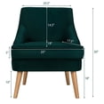 thumbnail image 4 of Resenkos Lounge Chair, Accent Armchair Leisure Chair,Accent Sofa Chair,Mid Century Velvet Accent Chair with Rubber Wood Legs for Bedroom-Green, 4 of 9