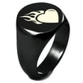 thumbnail image 1 of Sterling Silver Flaming Heart Engraved Round Flat Top Polished Ring, 1 of 1