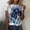 Blue, variant on QHWAUAKFBN T Shirts For Women Trendy Summer Round Neck Short Sleeve Flower Butterfly Print Tshirts Top