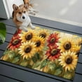 thumbnail image 4 of Summer Sunflowers 2'x3' Washable Rug, Red Yellow Floral Leaf Wood Grain Non-Slip Soft Doormat Area Rugs for Entrance Bathroom Bedsides, Carpet for Kitchen Bedroom, Entryway Floor Mat, 4 of 9