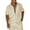 Khaki, variant on JLFKNG Men's 2 Piece Linen Set Short Sleeve Turn Down Collar Shirts With Pocket And Shorts Summer Beach Pants Pure Color Set Comfy Mens Sets