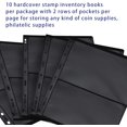thumbnail image 3 of GHSDFBB Stamp Album Binder Stamp Protect Sleeve Album 10 Black PVC Inside Pages Stamp Pages, for Stamp Pages Collectors-2 Line, 3 of 7