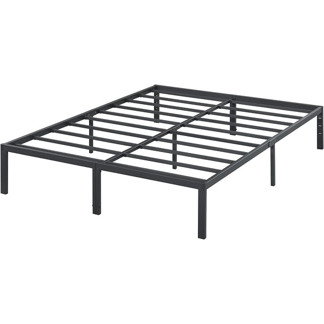 9 Inch Modern Metal Platform Bed Frame, Steel Slat Anti-Slip Support, Steel Mattress Foundation, No Box Spring Needed, Black,