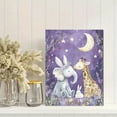 thumbnail image 2 of Cute Elephant Giraffe Rabbit Night Canvas Wall Art， Suitable for Bedroom，Living Room，Nursery，Kids Room，Playroom Decoration., 2 of 8