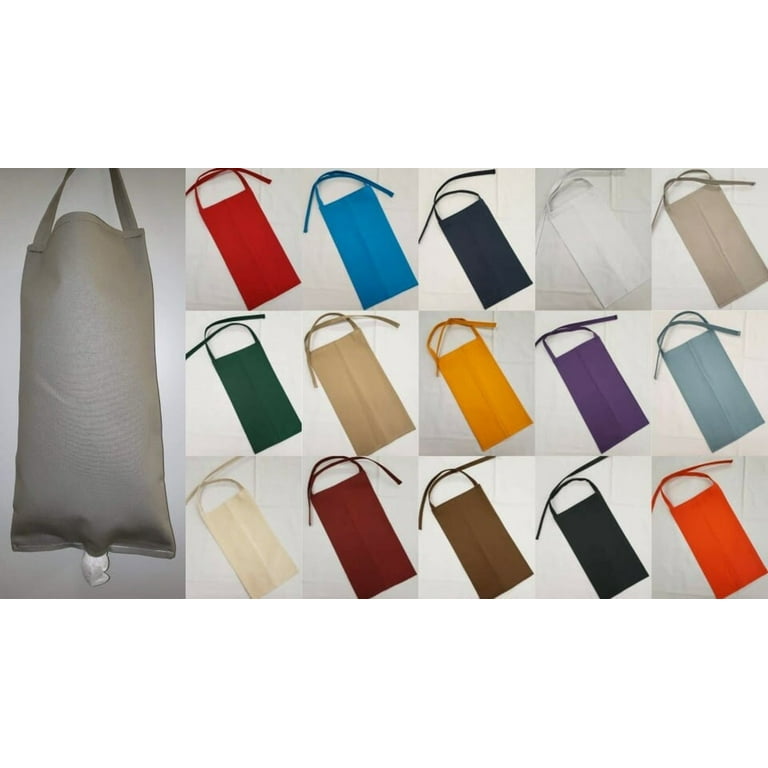 Blue Turquoise Canvas Grocery Plastic Shopping Bag Holder by
