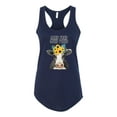 thumbnail image 2 of Wild Bobby, Good Food Good Mood Funny Cute Cow Animal Lover Ladies Racerback Tank Top, Navy, Small, 2 of 3