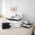 thumbnail image 6 of meiyoeat Women Pearl Necklace 7 Pieces Full Size Bedding Sets For Kids,Black Ribbon Letter Print D Full Size Bed in a Bag,Black Reversible, 6 of 7