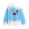 thumbnail image 4 of lcziwo Christmas Gifts for Teen Girls Fashion Graphic Print Cute Hoodies Oversized Long Sleeve Hooded Sweatshirts Winter Clothes, Sky Blue, 150, 4 of 7