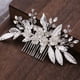thumbnail image 3 of Nvzi Horquillas para el pelo de boda con flores para novias, peinetas con perlas de cristal, pinzas para el pelo, accesorios para el pelo de boda dorados, joyas plateadas, 3 of 5