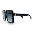 thumbnail image 6 of Womens Oversized Rectangular Butterfly Luxury Chic Plastic Sunglasses Black - Smoke, 6 of 8