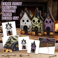 thumbnail image 2 of Izexuh 3Pcs Wooden Haunted House Pumpkin Set, Halloween Table Decor, Rustic Dark Ornaments with Ghost Bat Motif for Mantel Shelf Entryway and Spooky Party Display, 2 of 6