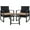 Black Rattan/Brown Cushion, variant on Ainfox 3 Piece Outdoor Bistro Sets with Textilene Chairs and Coffee Table, Black
