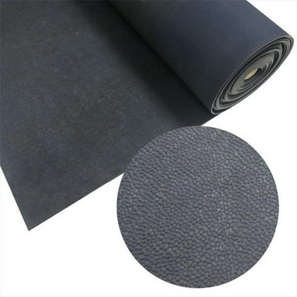 Rubber-Cal Tuff-n-Lastic Rolled Rubber Flooring Runner Mat - Black&#44; 120 x 48 x 0.12 in.