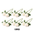 thumbnail image 4 of Bewildely 12 Uds flores artificiales crisantemo bola planta flores ramo de novia para jardín fiesta cafetería decoraciones Decoración Blanco, 4 of 6