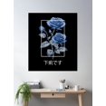 thumbnail image 2 of Blue Rose - Japanese Vintage Streetwear Poster Wall Art, Modern Wall Decor For Living Room Bedroom, 17x17 UNFRAMED, 2 of 3