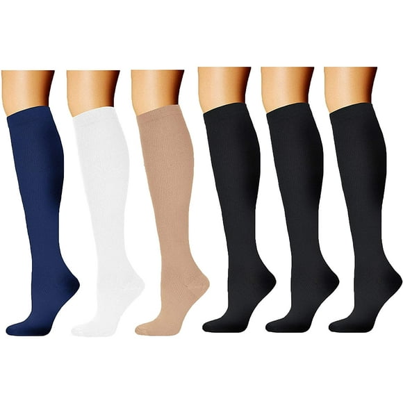 6 Pairs Compression Socks For Women Men 20-30Mmhg For Running Hiking