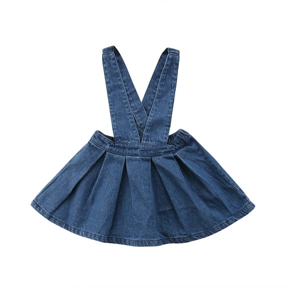 Bagilaanoe Toddler Baby Girl Overalls Dress Sleeveless A-line Denim Dresses 6M 12M 2T 3T 4T 5T Kids Casual Suspender Skirt