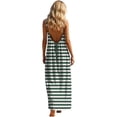 thumbnail image 6 of XUNKUSGA Cotton Linen Dresses for Women Casual Loose Sleeveless Spaghetti Strap Backless Maxi Dress Fashion Summer Plaid Boho Beach Dress with Pockets,Green,3XL, 6 of 9