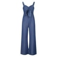 thumbnail image 6 of gakvbuo Jumpsuits For Women Summmer Dressy Wedding Women's Summer Fashion Denim Solid Color Suspender Loose Casual Jumpsuits, 6 of 9
