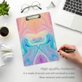 thumbnail image 5 of 12.5"x9" Abstract Marble Rainbow Clipboards, Standard A4 Letter Size Nursing Clipboard with Low Profile Metal Clip Decorative Clip Board for Office Supplies,Silver, 5 of 7
