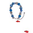 thumbnail image 2 of Delight Jewelry Resin Puffy Red Lobster Blue Paw Print Bead Bracelet, 7"+2", 2 of 4