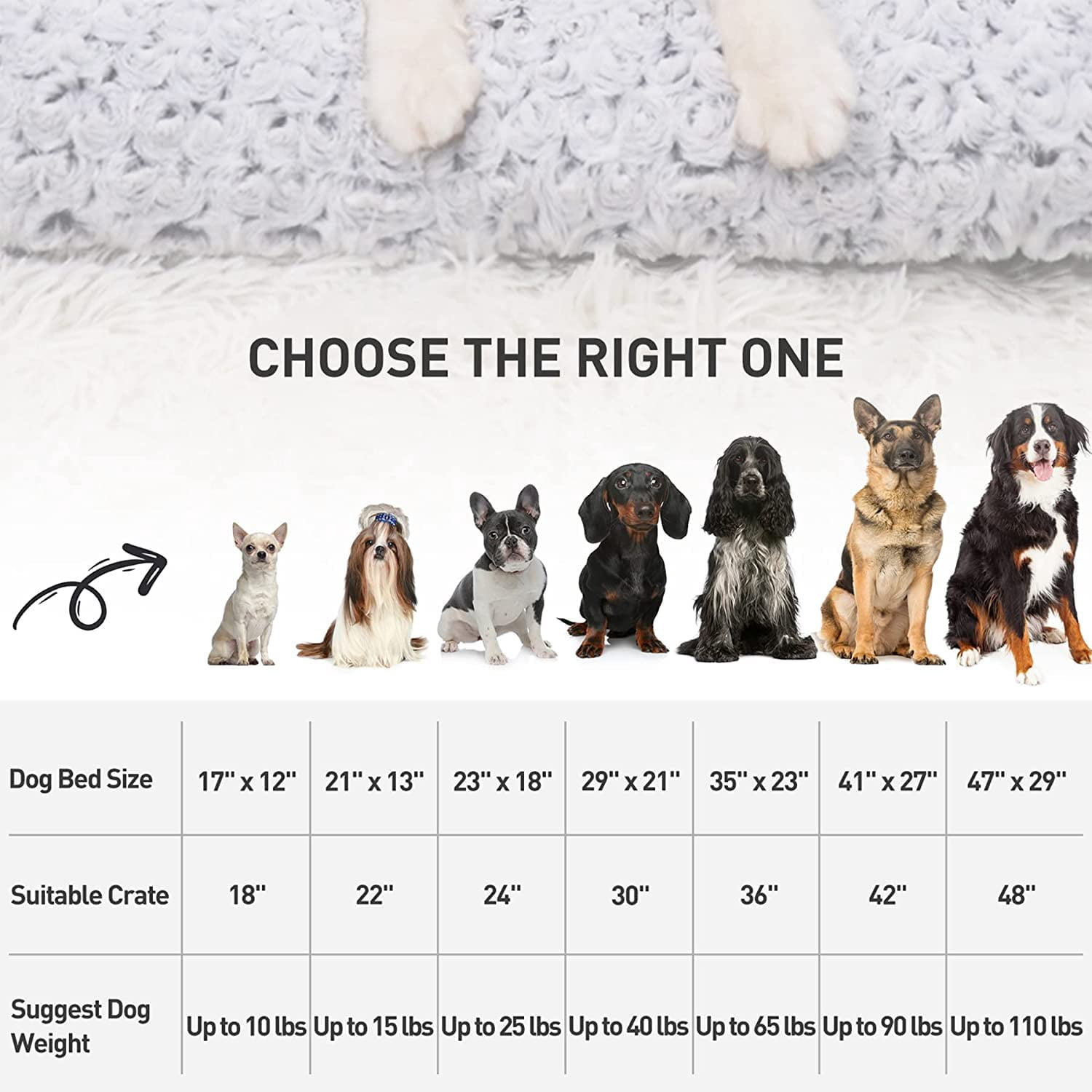 LosFong Washable Dog Bed Deluxe Plush Dog Crate Beds Comfy Kennel Pad Anti-Slip Pet Sleeping Mat for Large, Jumbo, Medium, Small Dogs Breeds, 35" x 23", Gray