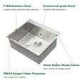 thumbnail image 2 of Sarlai 25 x 22 Inch Stainless Steel Drop In Single Bowl Kitchen Sink, 2 of 9