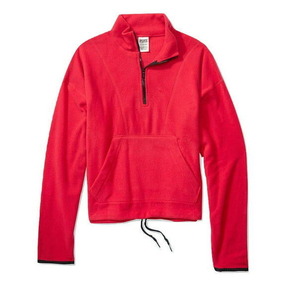 Victoria's Secret Pink Polar Fleece Half Zip Color Red Size XSmall NWT