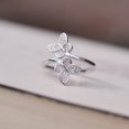 thumbnail image 3 of Sterling Silver Zircon Double Butterfly Ring For Women Korean Bowknot Style 925 Gemstone Ornament Gift Sparkling Stones, 3 of 7